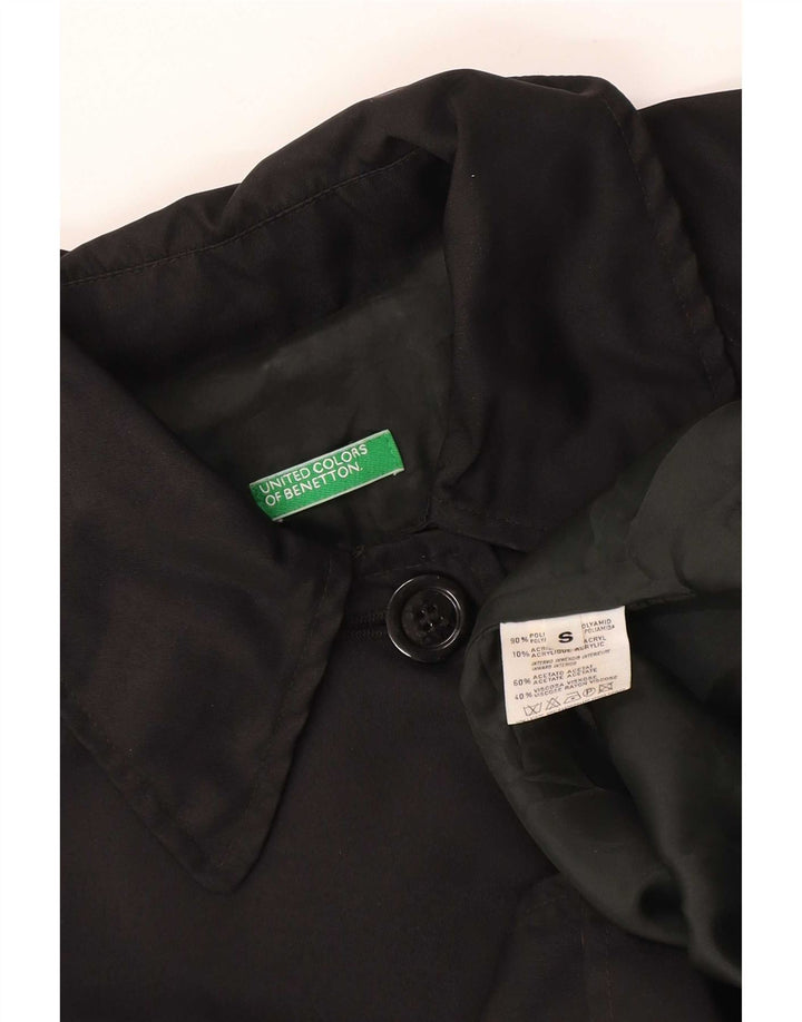 Benetton Pardessus surdimensionné pour femme UK 10 Small Noir Polyamide