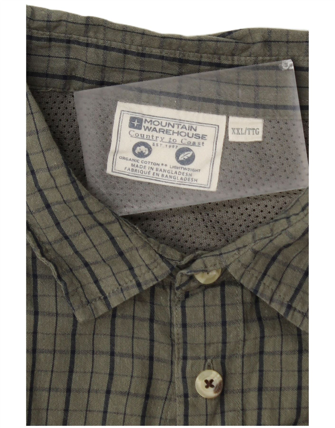 Mountain Warehouse Chemise à manches courtes pour homme 2XL Vert à carreaux