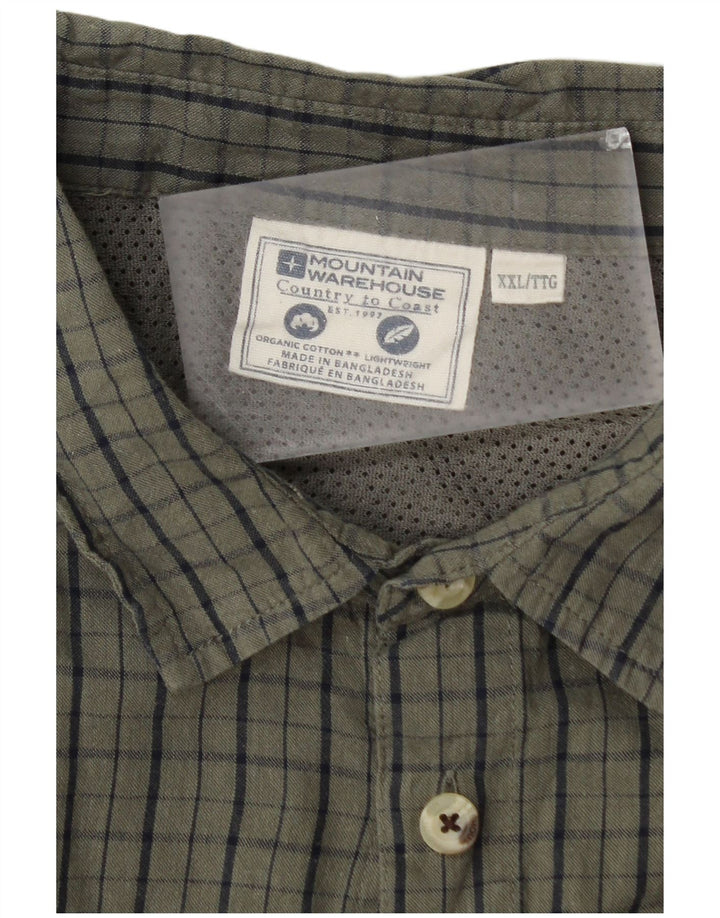 Mountain Warehouse Chemise à manches courtes pour homme 2XL Vert à carreaux