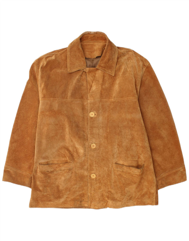 veste en daim homme vintage IT 50 grand cuir beige