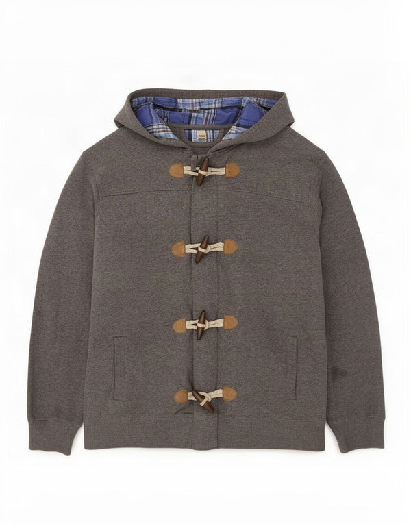 Massimo Dutti Pull à capuche zippé pour homme, grand gris