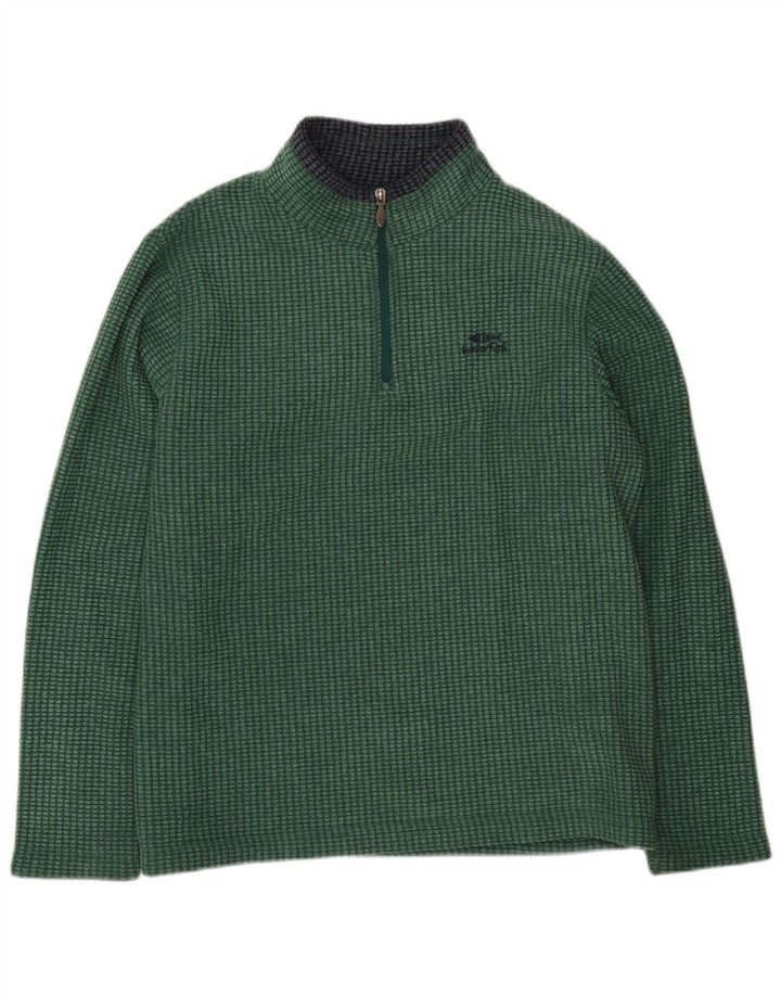 Weird Fish Pull polaire à col zippé pour homme XL Vert Polyester