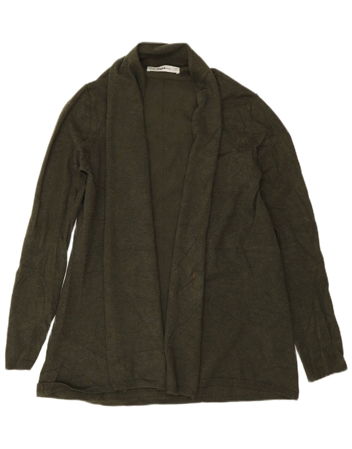 Zara Pull Cardigan Ouvert Femme UK 12 Viscose Vert Moyen