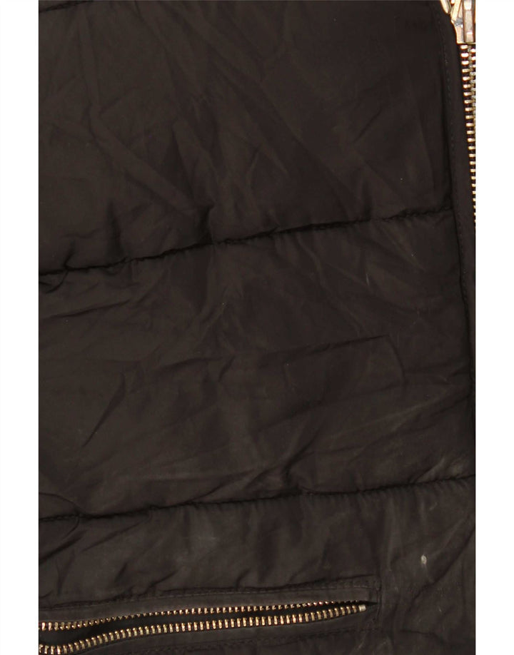 Topshop Veste matelassée surdimensionnée à capuche pour femme UK 4 XS Noir Polyester