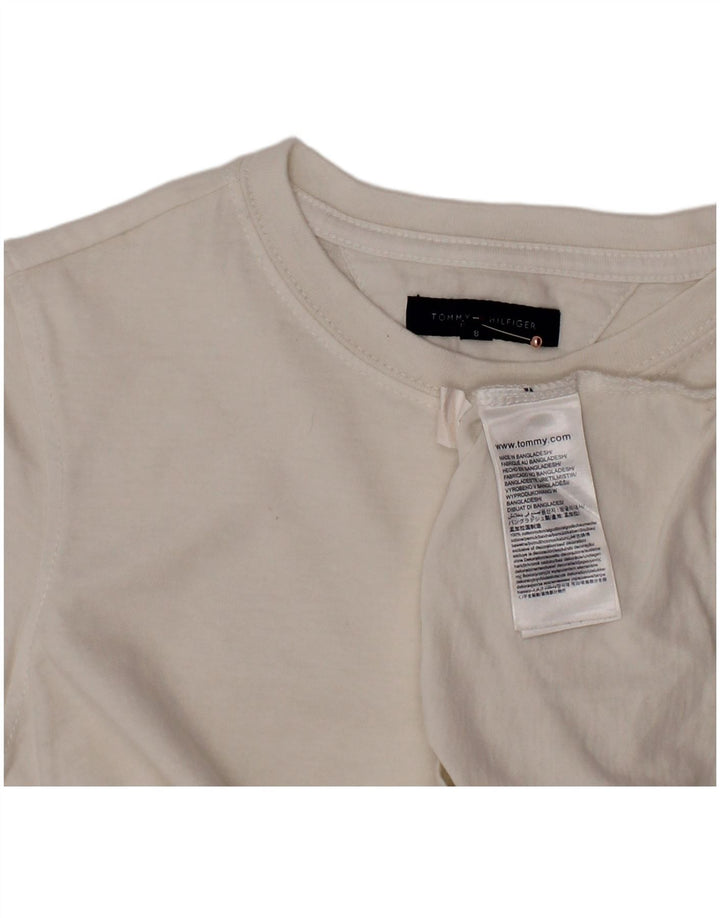 TOMMY HILFIGER T-Shirt Garçon 7-8 ans Blanc Coton