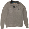 Ted Baker Pull à col boutonné pour homme Taille 4 Grand Coton Gris