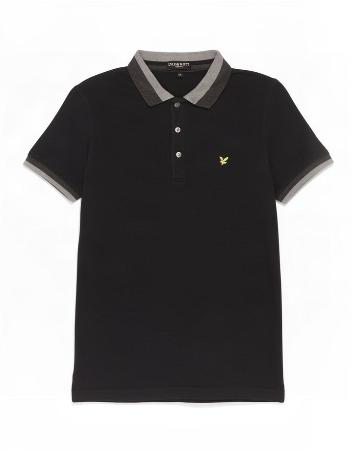 Lyle & Scott Polo Homme Noir Moyen Coton Colorblock