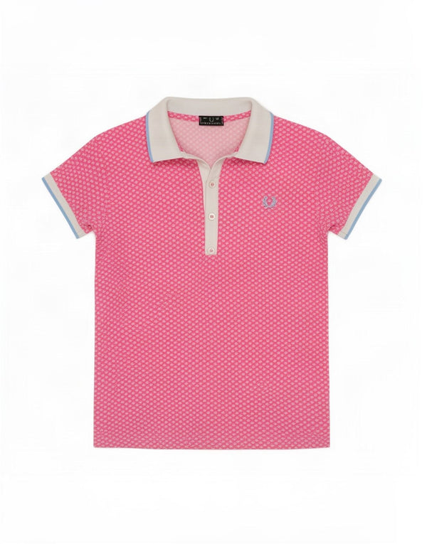 Fred Perry Polo court pour femme UK 12 Coton floral rose moyen