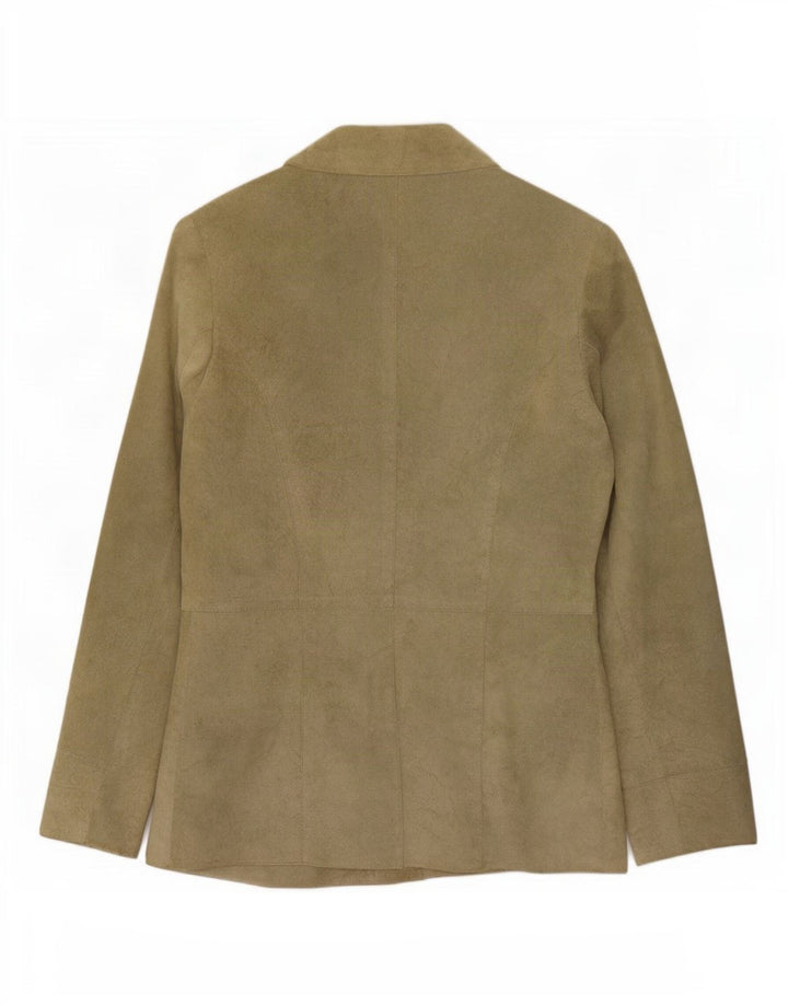 Olsen Veste blazer en daim à 3 boutons pour femme UK 8 Petit acétate vert