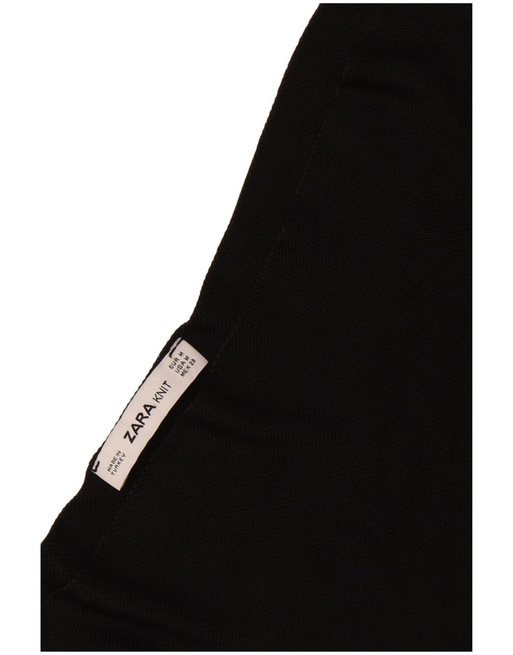 Zara Haut court à une épaule pour femme UK 12 Viscose noir moyen