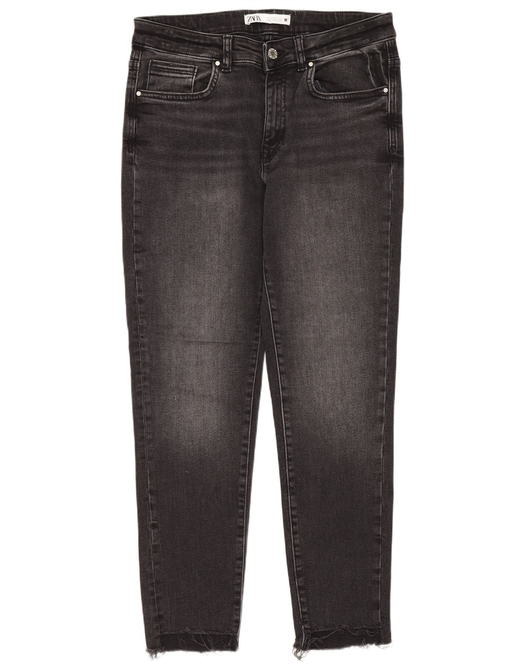 ZARA Jeans Slim Femme EU 42 Large W32 L27 Noir