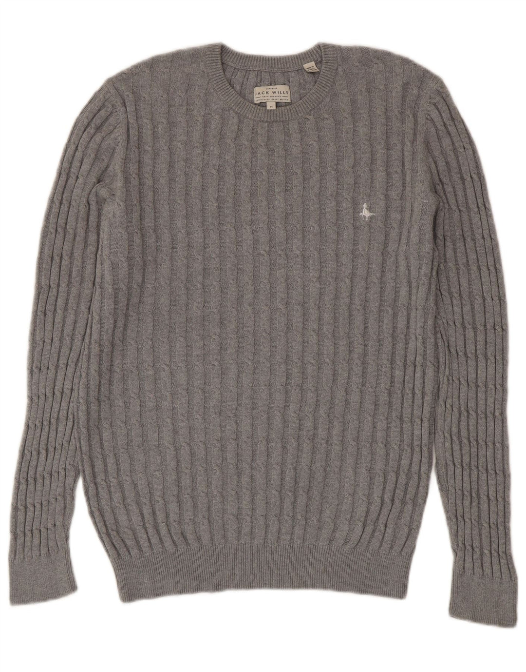Jack Wills Pull à col rond pour homme en coton gris moyen