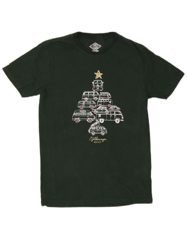 Fat Face T-Shirt Graphique Homme Petit Vert Coton