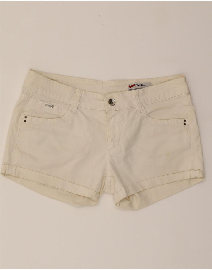 GAS Womens Denim Shorts W32 Large Off White Cotton Vintage Gas and Second-Hand Gas from Messina Hembry 