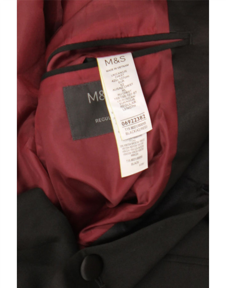 Marks & Spencer Veste blazer à 2 boutons pour homme UK 42 XL Noir Polyester