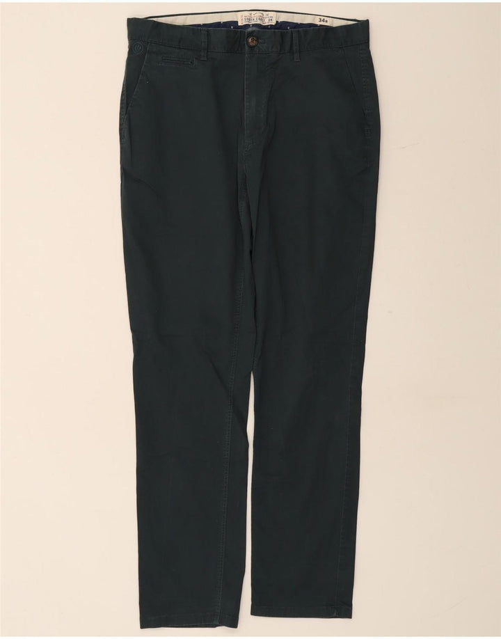 FAT FACE Pantalon Chino Slim Homme W34 L30 Vert Coton