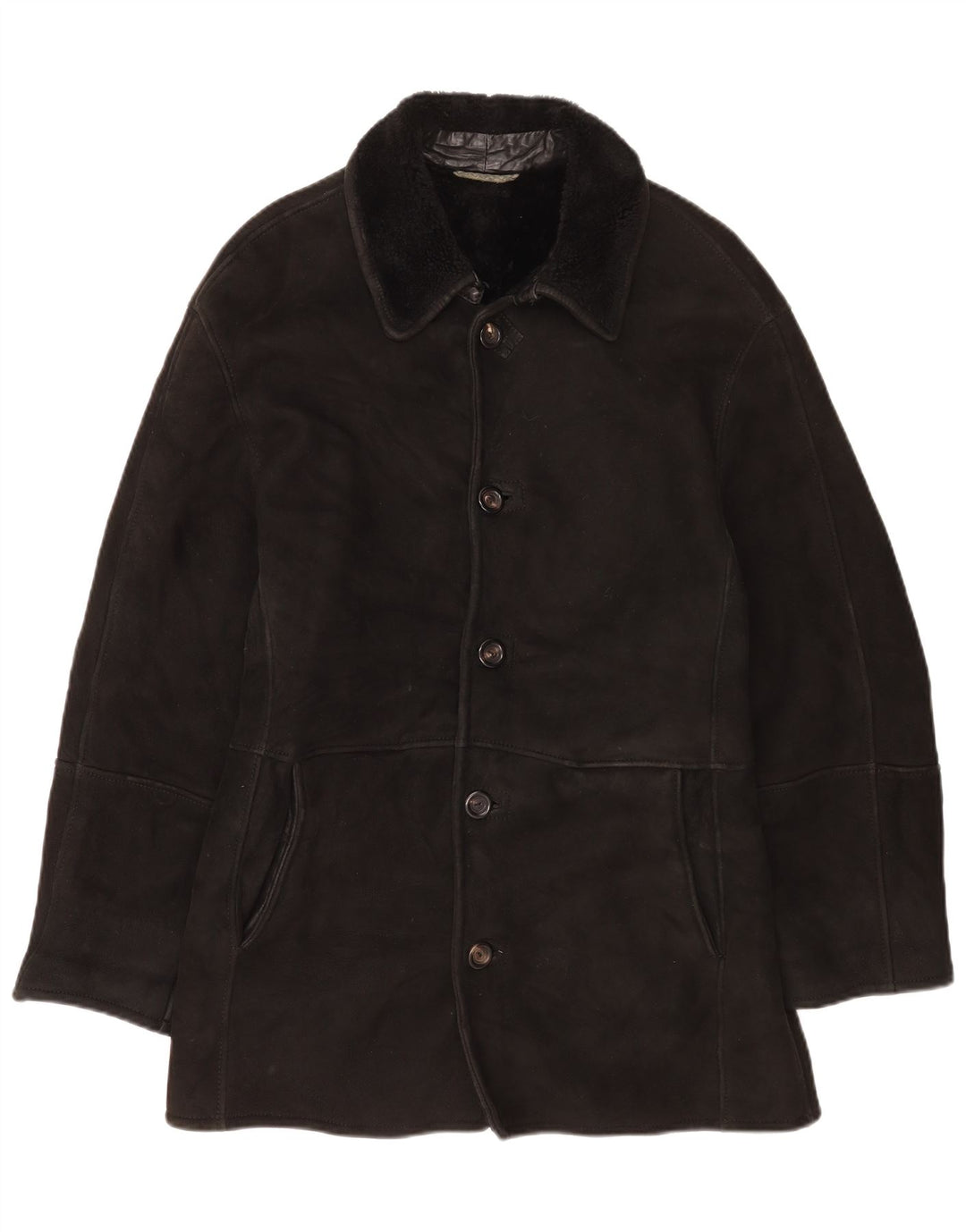 Gimo's Veste en peau de mouton pour homme UK 40 Large Noir