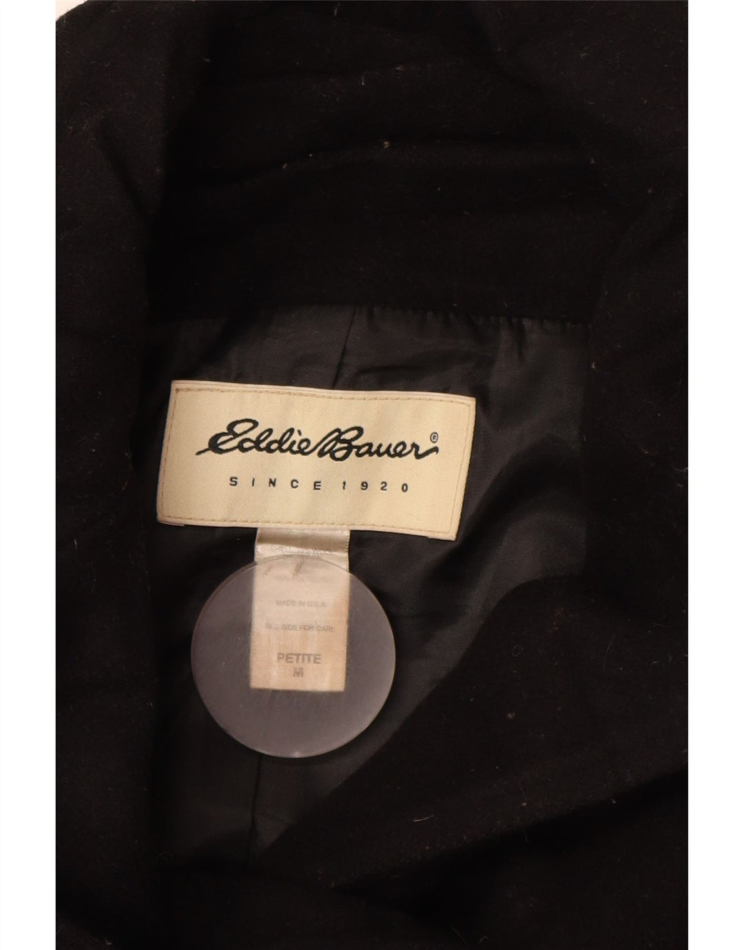 Eddie Bauer Petite Caban pour femme UK 14 Laine noire moyenne