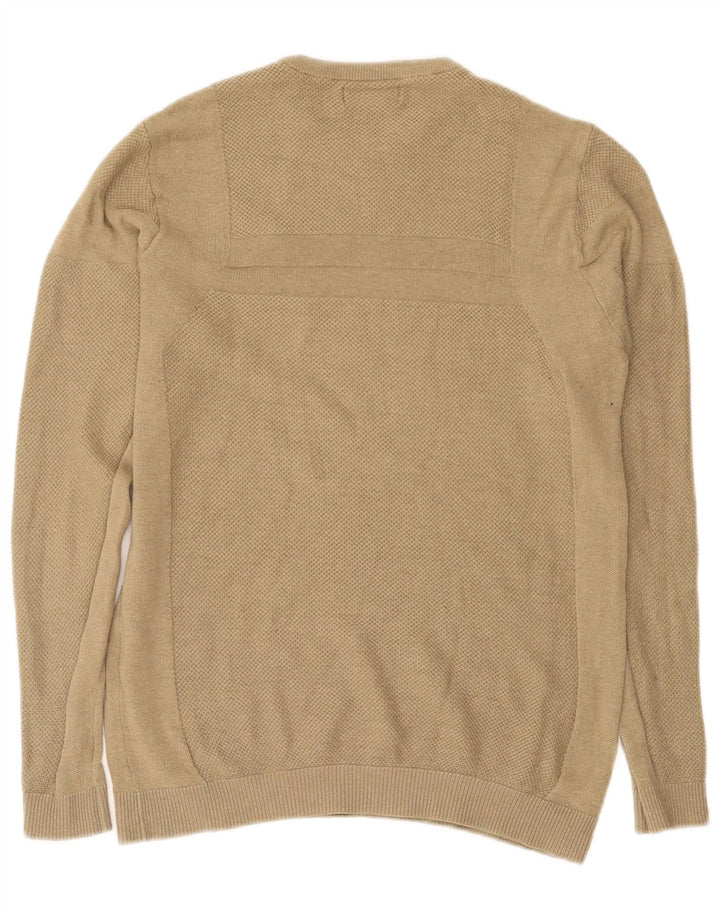 Zara Homme Pull Col Ras Du Cou Acrylique Kaki Moyen