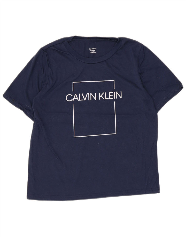 Calvin Klein T-shirt graphique pour garçon 14-15 ans XL Bleu marine Polyester