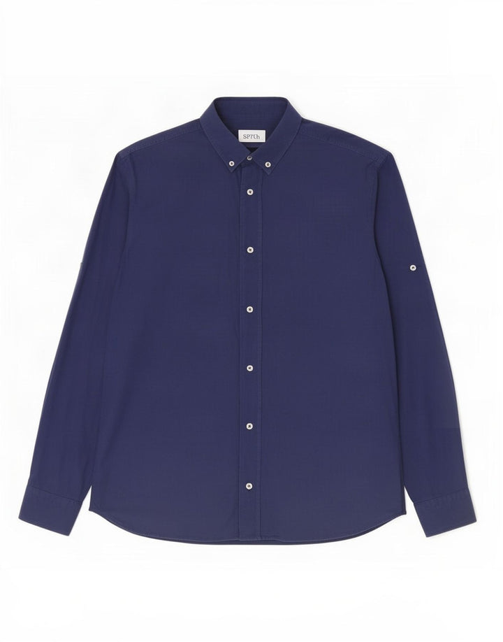 Zara Chemise Relaxed Fit Petit Bleu Marine