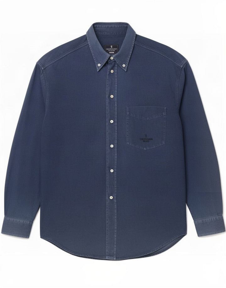 Trussardi Jeans Chemise Homme Bleu Marine Moyen Coton
