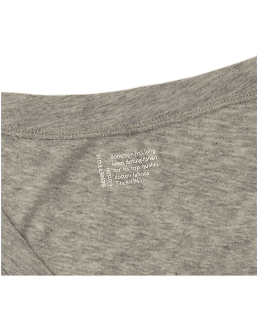 BENETTON T-shirt graphique pour femme UK 12 Gris moyen moucheté