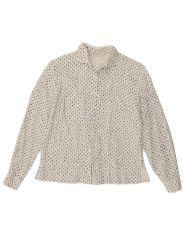 Chemise femme vintage UK 14 Medium White Floral