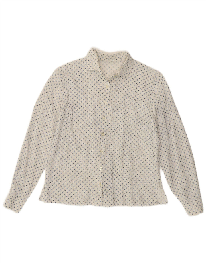 Chemise femme vintage UK 14 Medium White Floral