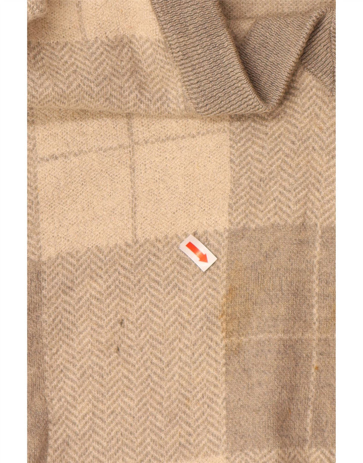 VALENTINO Pull Col V Homme XL Gris Patchwork Laine