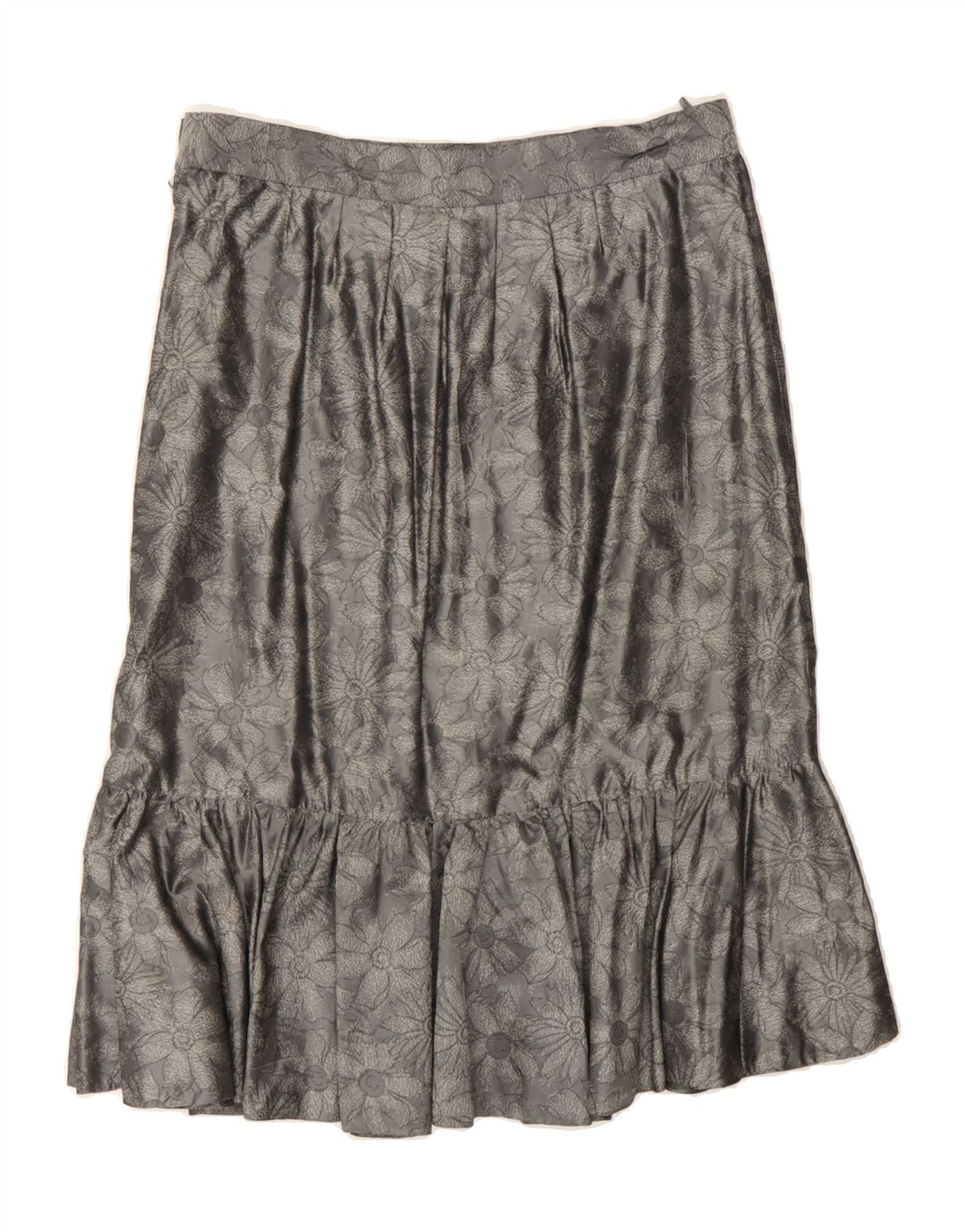 VINTAGE Womens Straight Skirt W32 Large Grey Floral Vintage Vintage and Second-Hand Vintage from Messina Hembry 