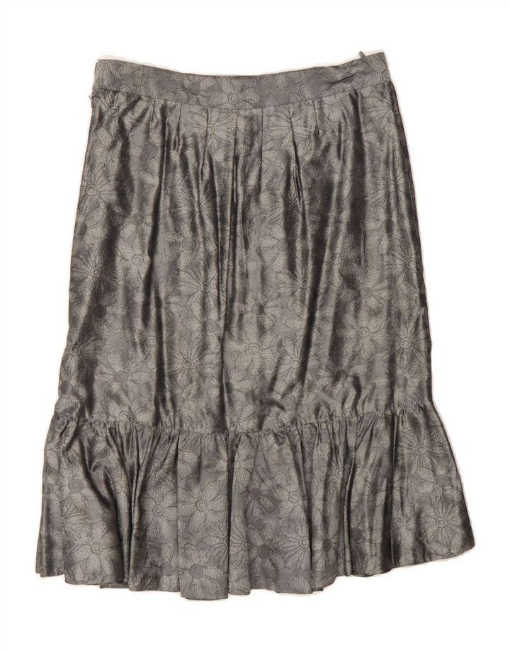 VINTAGE Womens Straight Skirt W32 Large Grey Floral Vintage Vintage and Second-Hand Vintage from Messina Hembry 