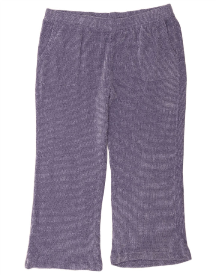 Marks & Spencer Pantalon de survêtement en tricot pour femme UK 18 XL Violet Polyester