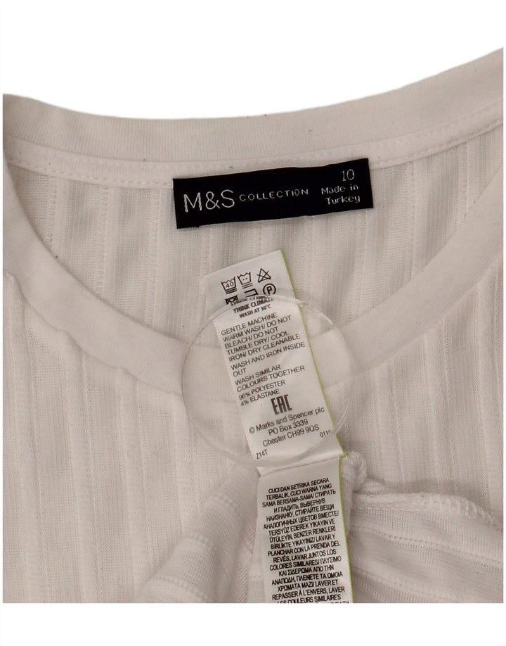 Marks & Spencer Haut surdimensionné à manches longues pour femme UK 10 Small Blanc