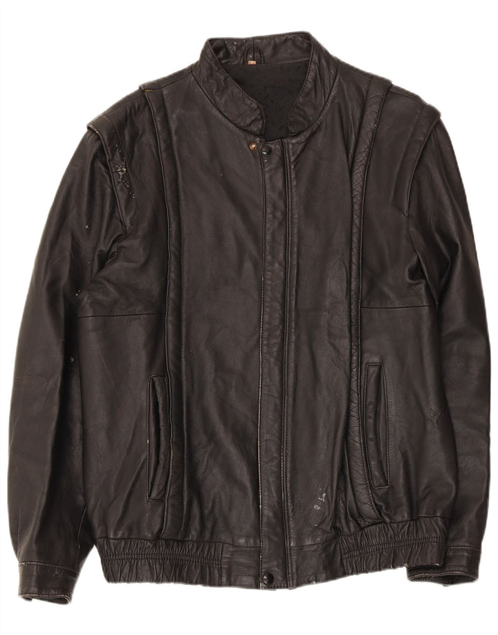 veste en cuir homme vintage IT 52 XL Noir