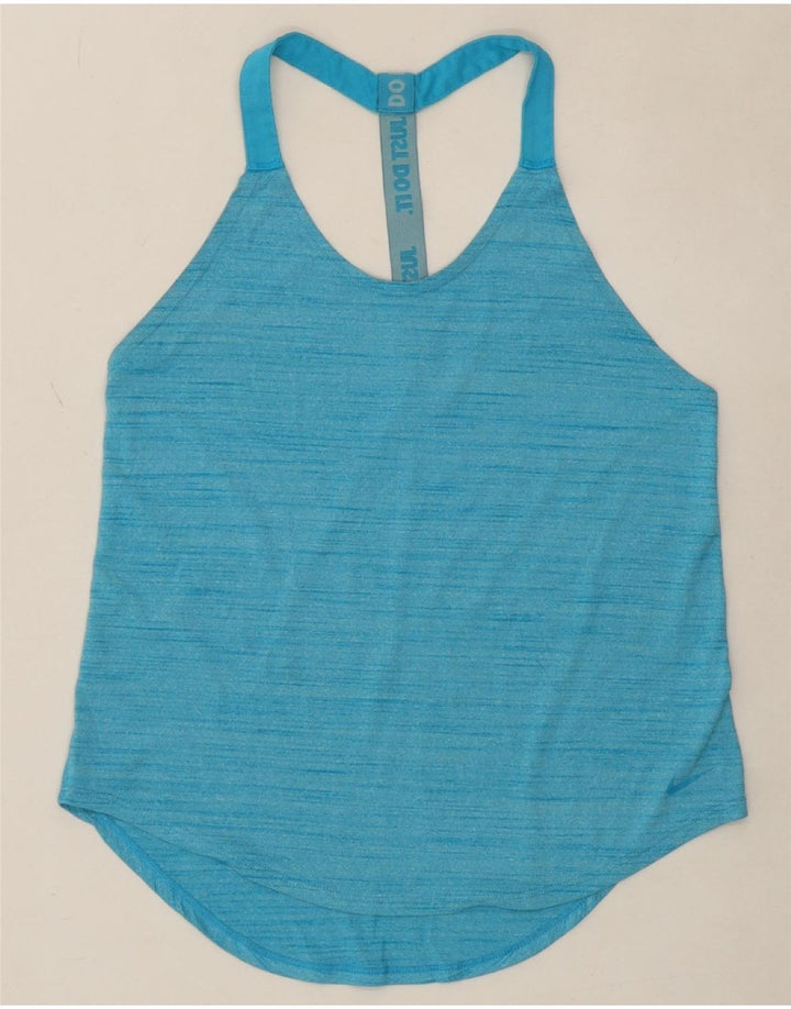 NIKE Womens Dri Fit Loose Fit Vest Top UK 10 Small Blue Polyester Vintage Nike and Second-Hand Nike from Messina Hembry 