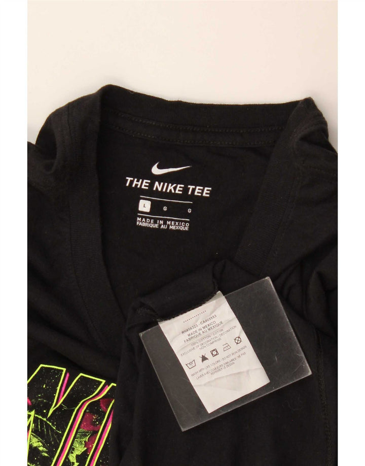 Nike T-shirt graphique pour homme en coton noir Taille L