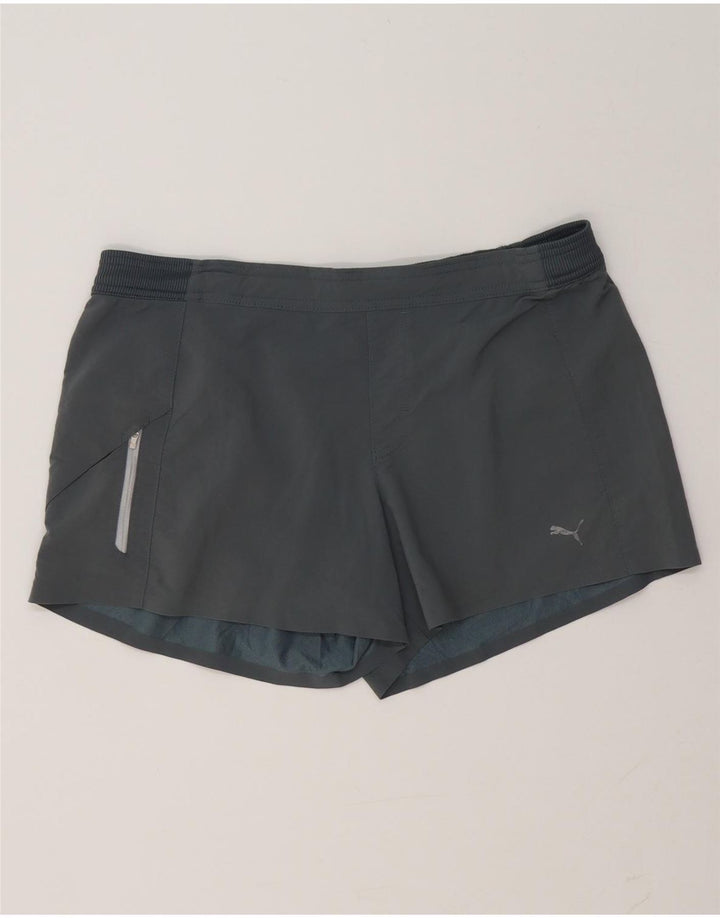 Puma Short de sport pour femme UK 14 Large Gris Polyester