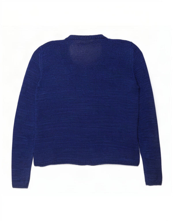 Claudio Ferretti Pull Cardigan Femme UK 12 Bleu Moyen Moucheté