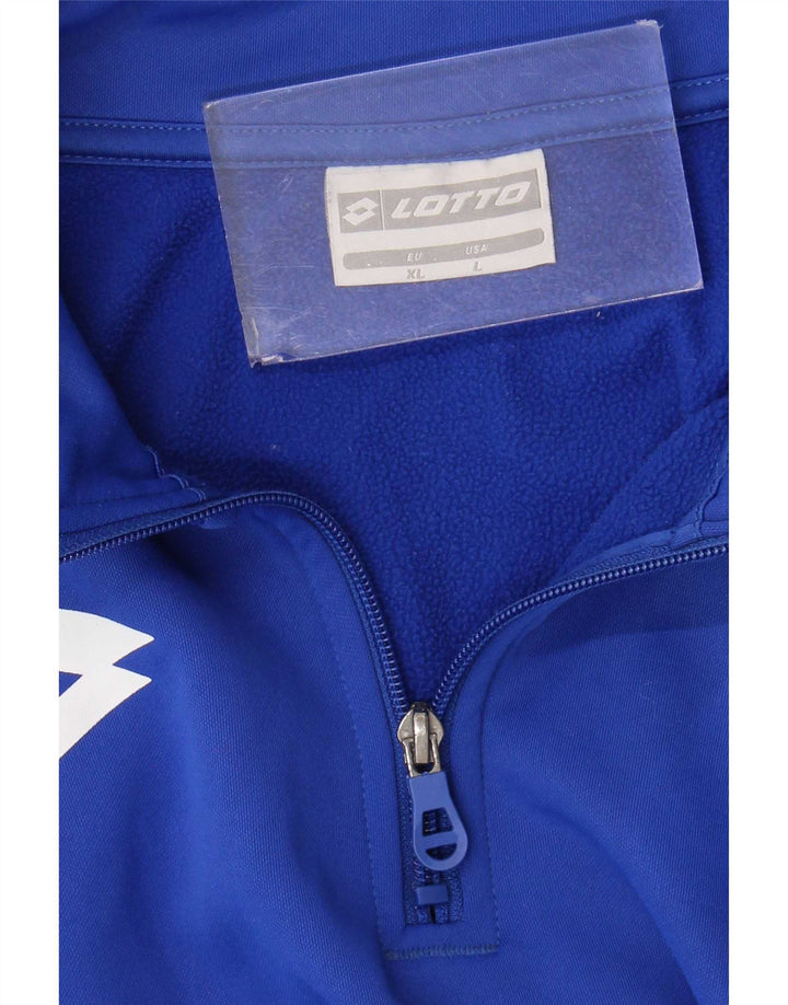 Lotto Sweat-shirt à col zippé pour hommes, grand bleu