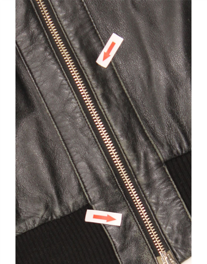 Sasch Veste en cuir courte pour femme UK 14 Noir moyen