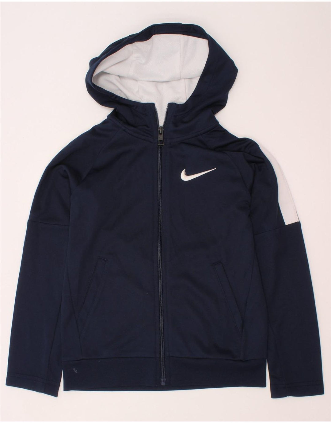 NIKE Pull à capuche zippé pour garçon 6-7 ans Large Bleu marine Colourblock