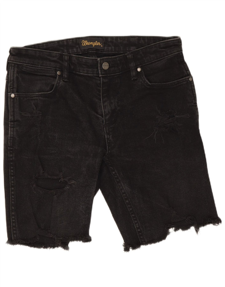 Wrangler Short en jean vieilli pour femme W30 en coton noir moyen