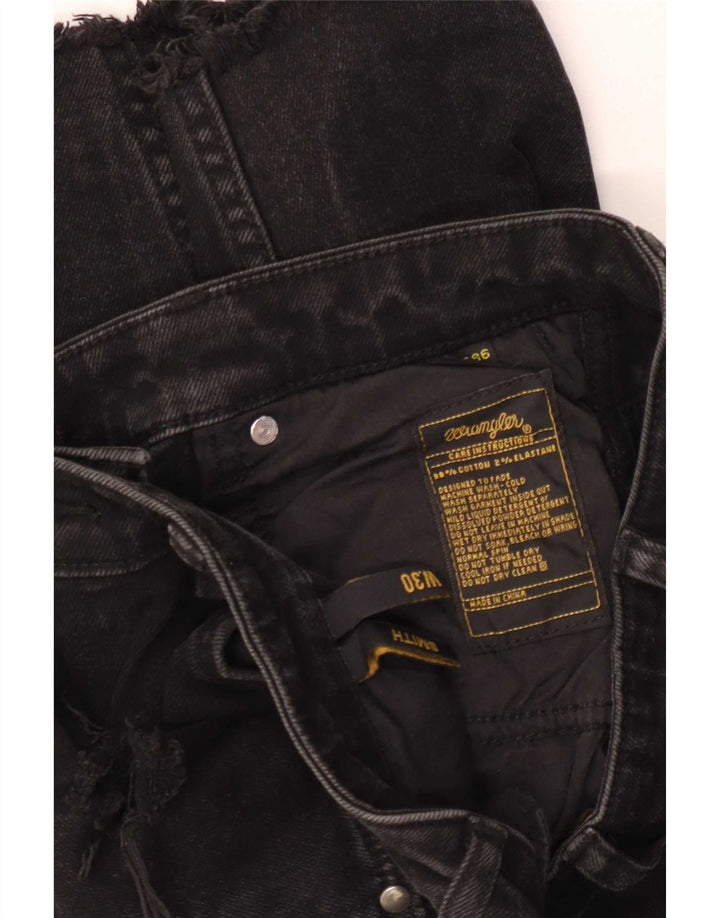 Wrangler Short en jean vieilli pour femme W30 en coton noir moyen