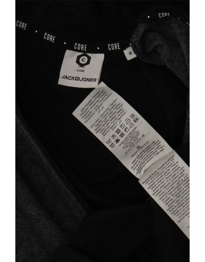 Jack & Jones Pull à capuche zippé pour homme en polyester color block noir moyen