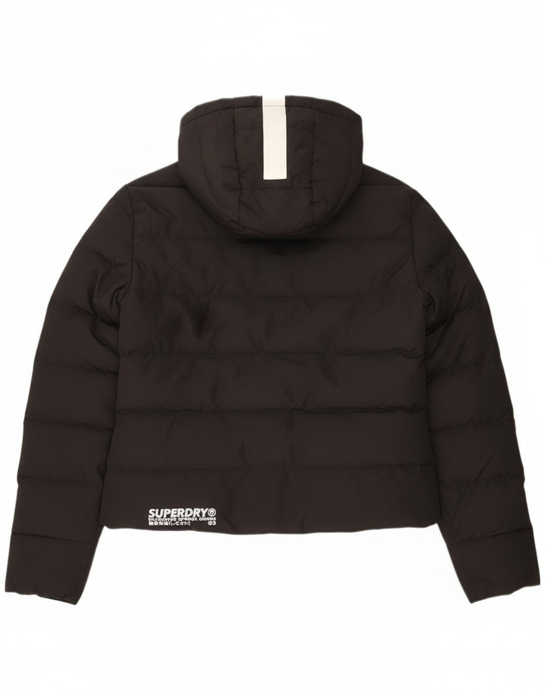 Superdry Veste matelassée à capuche surdimensionnée pour femme UK 8 Small Noir