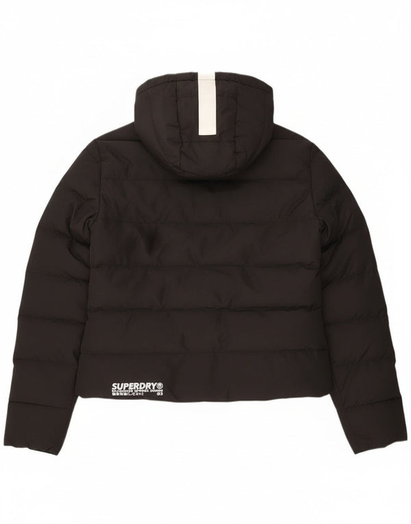 Superdry Veste matelassée à capuche surdimensionnée pour femme UK 8 Small Noir