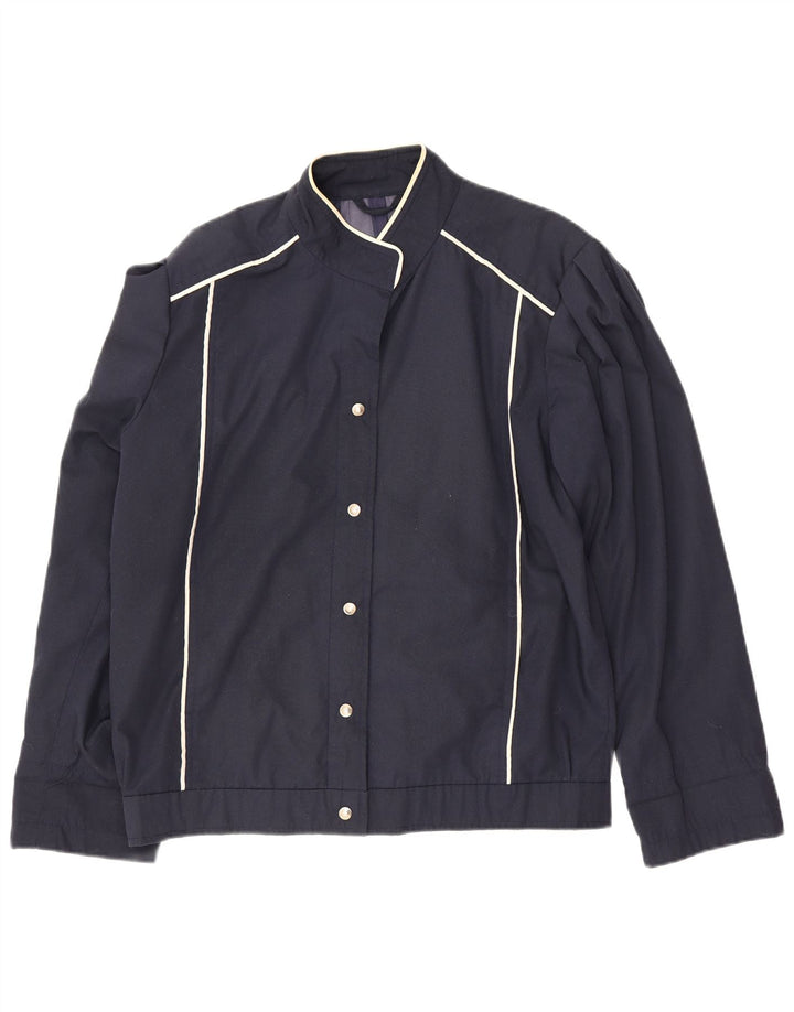 Veste Bomber Femme Vintage UK 16 Grand Bleu Marine