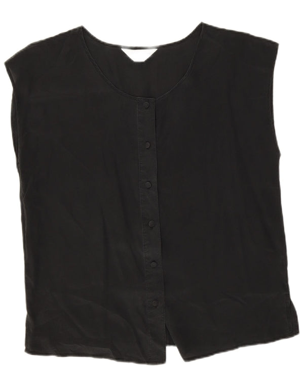 Coocoon Chemisier sans manches pour femme UK 44 Grande soie noire