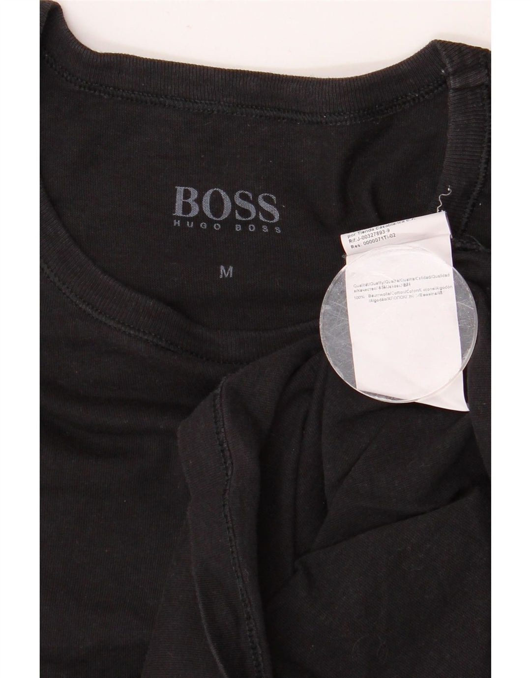 HUGO BOSS T-Shirt Top Noir Moyen Coton Homme
